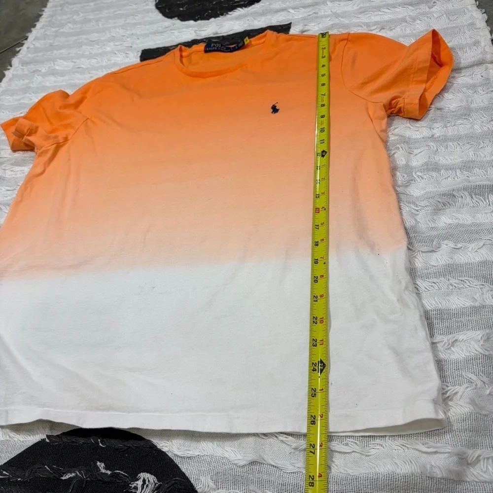 POLO RALPH LAUREN aside degrade orange white original brand Sz L Boho Preppy